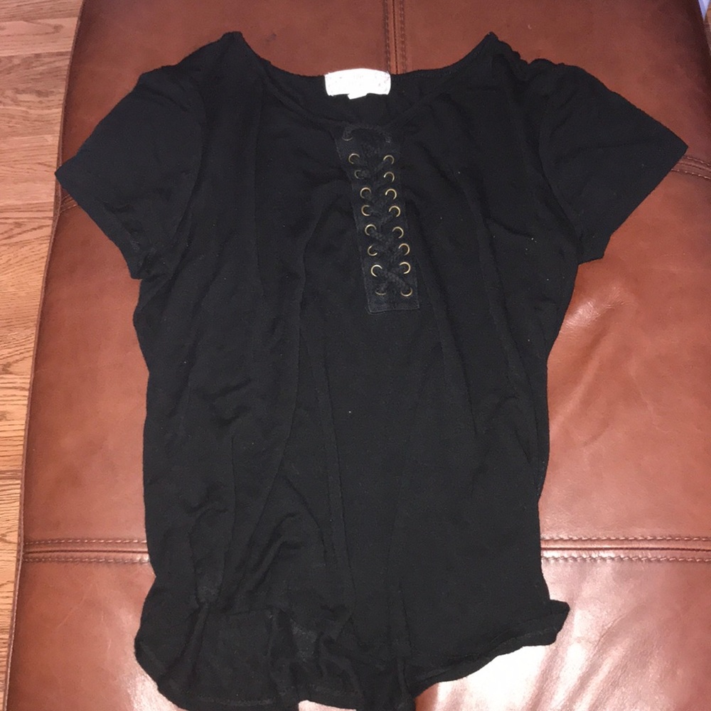 Black top with a laced up design
